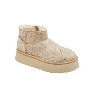 NWT wild fable Missy Platform Booties with Memory Foam Insole Beige Brown 8M